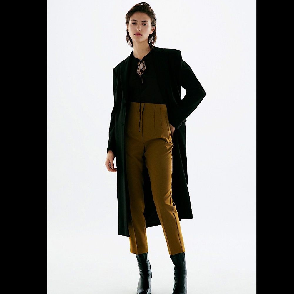 Zara Green High Waisted Pants